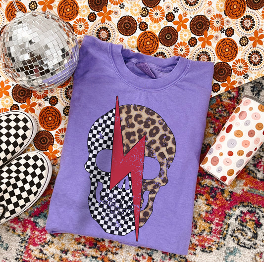 Grunge Leopard Skull