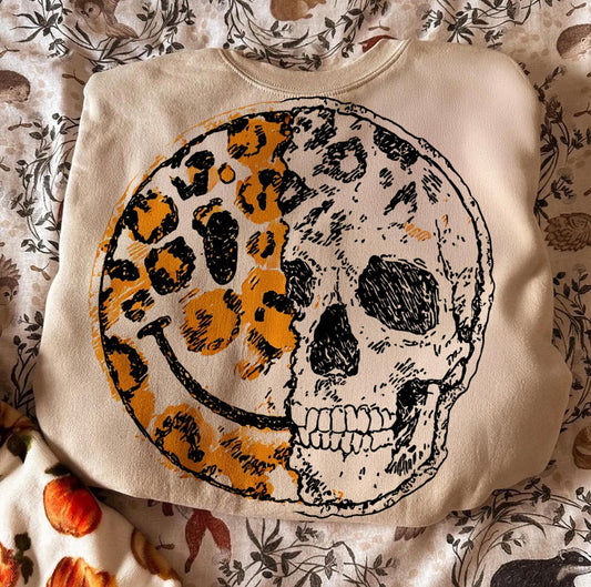 Happy leopard skull