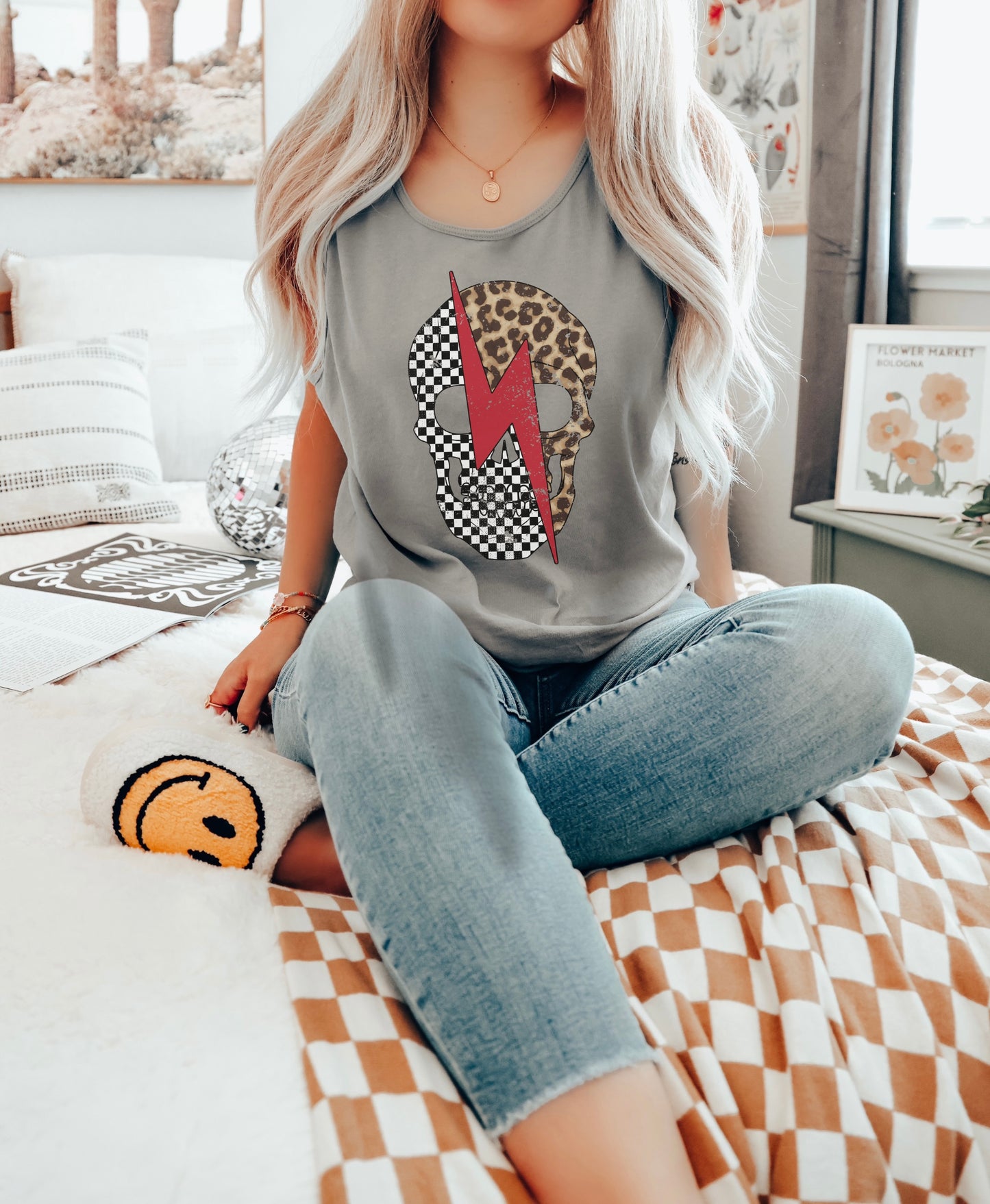 Grunge Leopard Skull
